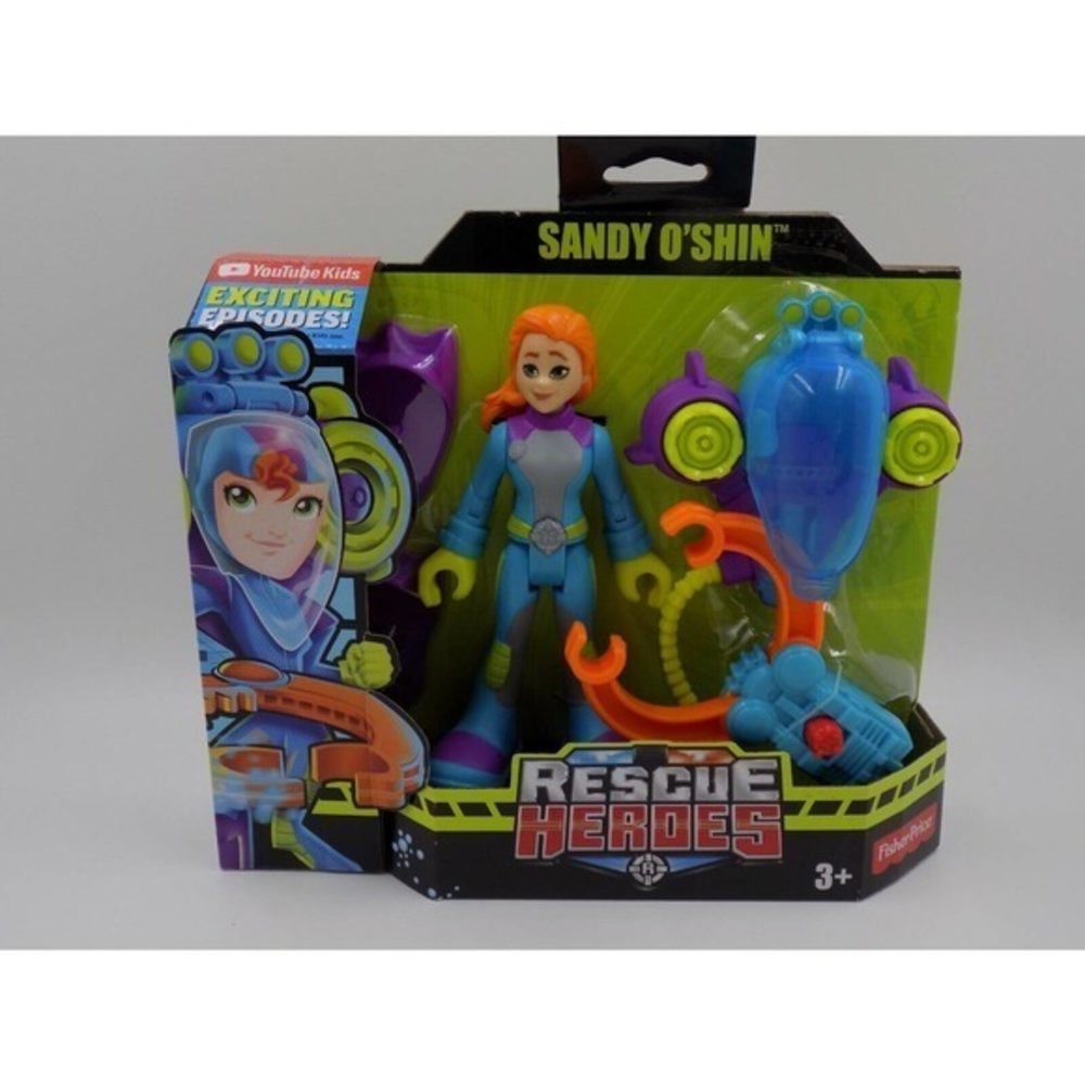 Fisher Price Rescue Heroes Sandy O'Shin Water Rescue Cadet Action Figure Set
